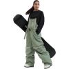 GSOU SNOW Men Snow Pants Snowboard Bibs Baggy Women Ski Pant Snow Bibs Overalls Waterproof Windproof Insulated(Army Green 1)