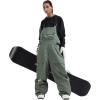 GSOU SNOW Men Snow Pants Snowboard Bibs Baggy Women Ski Pant Snow Bibs Overalls Waterproof Windproof Insulated(Army Green)