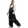 GSOU SNOW Men Snow Pants Snowboard Bibs Baggy Women Ski Pant Snow Bibs Overalls Waterproof Windproof Insulated(Black 1)