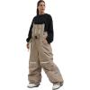 GSOU SNOW Men Snow Pants Snowboard Bibs Baggy Women Ski Pant Snow Bibs Overalls Waterproof Windproof Insulated(Coffee)