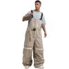 GSOU SNOW Men Snow Pants Snowboard Bibs Baggy Women Ski Pant Snow Bibs Overalls Waterproof Windproof Insulated(Coffee)
