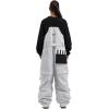GSOU SNOW Men Snow Pants Snowboard Bibs Baggy Women Ski Pant Snow Bibs Overalls Waterproof Windproof Insulated(Grey 1)
