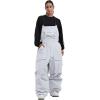 GSOU SNOW Men Snow Pants Snowboard Bibs Baggy Women Ski Pant Snow Bibs Overalls Waterproof Windproof Insulated(Grey)