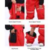 GSOU SNOW Men Snow Pants Snowboard Bibs Baggy Women Ski Pant Snow Bibs Overalls Waterproof Windproof Insulated(Red 1)