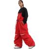 GSOU SNOW Men Snow Pants Snowboard Bibs Baggy Women Ski Pant Snow Bibs Overalls Waterproof Windproof Insulated(Red 1)