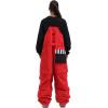 GSOU SNOW Men Snow Pants Snowboard Bibs Baggy Women Ski Pant Snow Bibs Overalls Waterproof Windproof Insulated(Red 1)