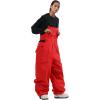 GSOU SNOW Men Snow Pants Snowboard Bibs Baggy Women Ski Pant Snow Bibs Overalls Waterproof Windproof Insulated(Red)