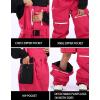 GSOU SNOW Men Snow Pants Snowboard Bibs Baggy Women Ski Pant Snow Bibs Overalls Waterproof Windproof Insulated(Rose Red)