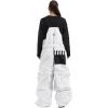 GSOU SNOW Men Snow Pants Snowboard Bibs Baggy Women Ski Pant Snow Bibs Overalls Waterproof Windproof Insulated(White)