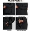 GSOU SNOW Men Snowboard Jacket Ski Coat Snow Pullover Hooded Winter Outdoor Sports Waterproof Windproof(Black)