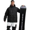 GSOU SNOW Men’s Ski Jacket Snowboard Snow Coat Waterproof Windproof Insulated Winter Mountain Outdoor Sports Hooded Warm(Black)