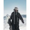 GSOU SNOW Mens Snowboard Jacket Ski Coat Women Waterproof Insulated Baggy Snowboard Coat Winter Hooded Mountain Hiking Warm(Black)
