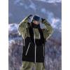 GSOU SNOW Mens Snowboard Jacket Ski Coat Women Waterproof Insulated Baggy Snowboard Coat Winter Hooded Mountain Hiking Warm(Black+army Green)