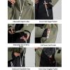 GSOU SNOW Mens Snowboard Jacket Ski Coat Women Waterproof Insulated Baggy Snowboard Coat Winter Hooded Mountain Hiking Warm(Black+army Green)