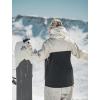 GSOU SNOW Mens Snowboard Jacket Ski Coat Women Waterproof Insulated Baggy Snowboard Coat Winter Hooded Mountain Hiking Warm(Black+beige)