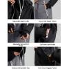 GSOU SNOW Mens Snowboard Jacket Ski Coat Women Waterproof Insulated Baggy Snowboard Coat Winter Hooded Mountain Hiking Warm(Black+charcoal Grey)