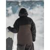 GSOU SNOW Mens Snowboard Jacket Ski Coat Women Waterproof Insulated Baggy Snowboard Coat Winter Hooded Mountain Hiking Warm(Black+deep Coffee)