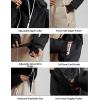 GSOU SNOW Mens Snowboard Jacket Ski Coat Women Waterproof Insulated Baggy Snowboard Coat Winter Hooded Mountain Hiking Warm(Black+khaki)