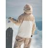 GSOU SNOW Mens Snowboard Jacket Ski Coat Women Waterproof Insulated Baggy Snowboard Coat Winter Hooded Mountain Hiking Warm(Khaki+beige)