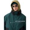 GSOU SNOW Mens Womens Ski Jacket Baggy Snowboard Coat Waterproof Shell Jacket Snow Hoodie Loose Fit For Winter Outdoor Sports(Army Green)