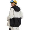 GSOU SNOW Mens Womens Ski Jacket Baggy Snowboard Coat Waterproof Shell Jacket Snow Hoodie Loose Fit For Winter Outdoor Sports(Beige)