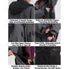 GSOU SNOW Mens Womens Ski Jacket Baggy Snowboard Coat Waterproof Shell Jacket Snow Hoodie Loose Fit For Winter Outdoor Sports(Black)