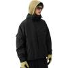 GSOU SNOW Mens Womens Ski Jacket Baggy Snowboard Coat Waterproof Shell Jacket Snow Hoodie Loose Fit For Winter Outdoor Sports(Black)