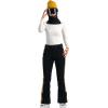 GSOU SNOW Ski Pants Women Snow Pants Slim Waterproof Insulated Windproof Winter Sports Warm With a Waistband(Black Coffee)