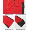 GSOU SNOW Ski Pants Women Snow Pants Slim Waterproof Insulated Windproof Winter Sports Warm With a Waistband(Red)
