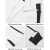 GSOU SNOW Ski Pants Women Snow Pants Slim Waterproof Insulated Windproof Winter Sports Warm With a Waistband(White)
