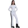 GSOU SNOW Ski Pants Women Snow Pants Slim Waterproof Insulated Windproof Winter Sports Warm With a Waistband(White)