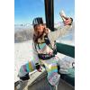 GSOU SNOW Ski Suit Women Snowsuit One Piece Snowboarding Waterproof Windproof Jumpsuit for Outdoor Sports(Black 1)