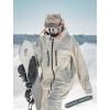 GSOU SNOW Snowboard Jacket Men Baggy Ski Jacket Waterproof Snow Coat Insulated Hooded Clothes for Winter Outdoor(Beige)
