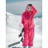 GSOU SNOW Snowboard Jacket Men Baggy Ski Jacket Waterproof Snow Coat Insulated Hooded Clothes for Winter Outdoor(Rose)