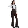 GSOU SNOW Women Ski Bib Pants Snow Overalls Snowboard Waterproof Windproof Insulated Slim Winter Warm High elasticity(Coffee)