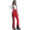 GSOU SNOW Women Ski Bib Pants Snow Overalls Snowboard Waterproof Windproof Insulated Slim Winter Warm High elasticity(Red)