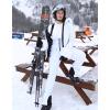 GSOU SNOW Women Ski Bib Pants Snow Overalls Snowboard Waterproof Windproof Insulated Slim Winter Warm High elasticity(White)