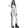 GSOU SNOW Women Ski Bib Pants Snow Overalls Snowboard Waterproof Windproof Insulated Slim Winter Warm High elasticity(White)