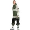 GSOU SNOW Women Ski Jacket Snow Coat Waterproof Windproof Snowboarding Jacket Coat Insulated Warm Winter(Beige Green)