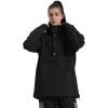 GSOU SNOW Women Ski Jacket Snow Coat Waterproof Windproof Snowboarding Jacket Coat Insulated Warm Winter(Black)