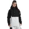 GSOU SNOW Women Ski Jacket Snow Coat Waterproof Windproof Snowboarding Jacket Coat Insulated Warm Winter(White Black)