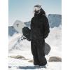 GSOU SNOW Women Ski Jacket and Pants Set Men Snowboard Jacket Baggy Snow Suit Waterproof Windproof Insulation Ski suit(Black)