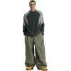 GSOU SNOW Womens Mens Snow Pants Baggy Snowboard Ski Pant Loose Waterproof Windproof Insulated(Army Green)
