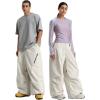 GSOU SNOW Womens Mens Snow Pants Baggy Snowboard Ski Pant Loose Waterproof Windproof Insulated(Beige)