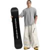 GSOU SNOW Womens Mens Snow Pants Baggy Snowboard Ski Pant Loose Waterproof Windproof Insulated(Beige)