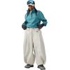 GSOU SNOW Womens Mens Snow Pants Baggy Snowboard Ski Pant Loose Waterproof Windproof Insulated(Beige-1)