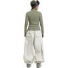 GSOU SNOW Womens Mens Snow Pants Baggy Snowboard Ski Pant Loose Waterproof Windproof Insulated(Beige-1)
