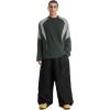 GSOU SNOW Womens Mens Snow Pants Baggy Snowboard Ski Pant Loose Waterproof Windproof Insulated(Black)