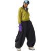 GSOU SNOW Womens Mens Snow Pants Baggy Snowboard Ski Pant Loose Waterproof Windproof Insulated(Black-1)
