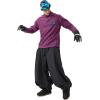 GSOU SNOW Womens Mens Snow Pants Baggy Snowboard Ski Pant Loose Waterproof Windproof Insulated(Black-1)